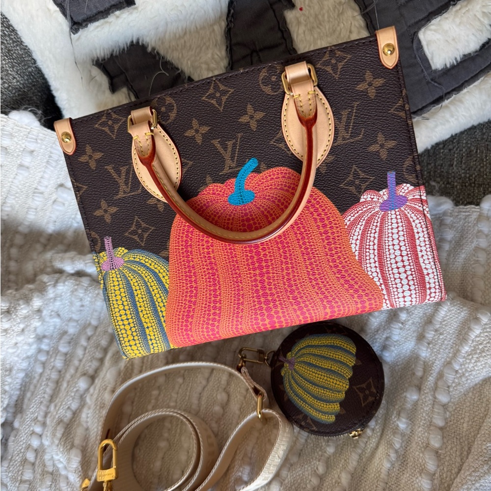 Louis Vuitton x Yayoi Kusama Brown and Multicolor Artistic Tote